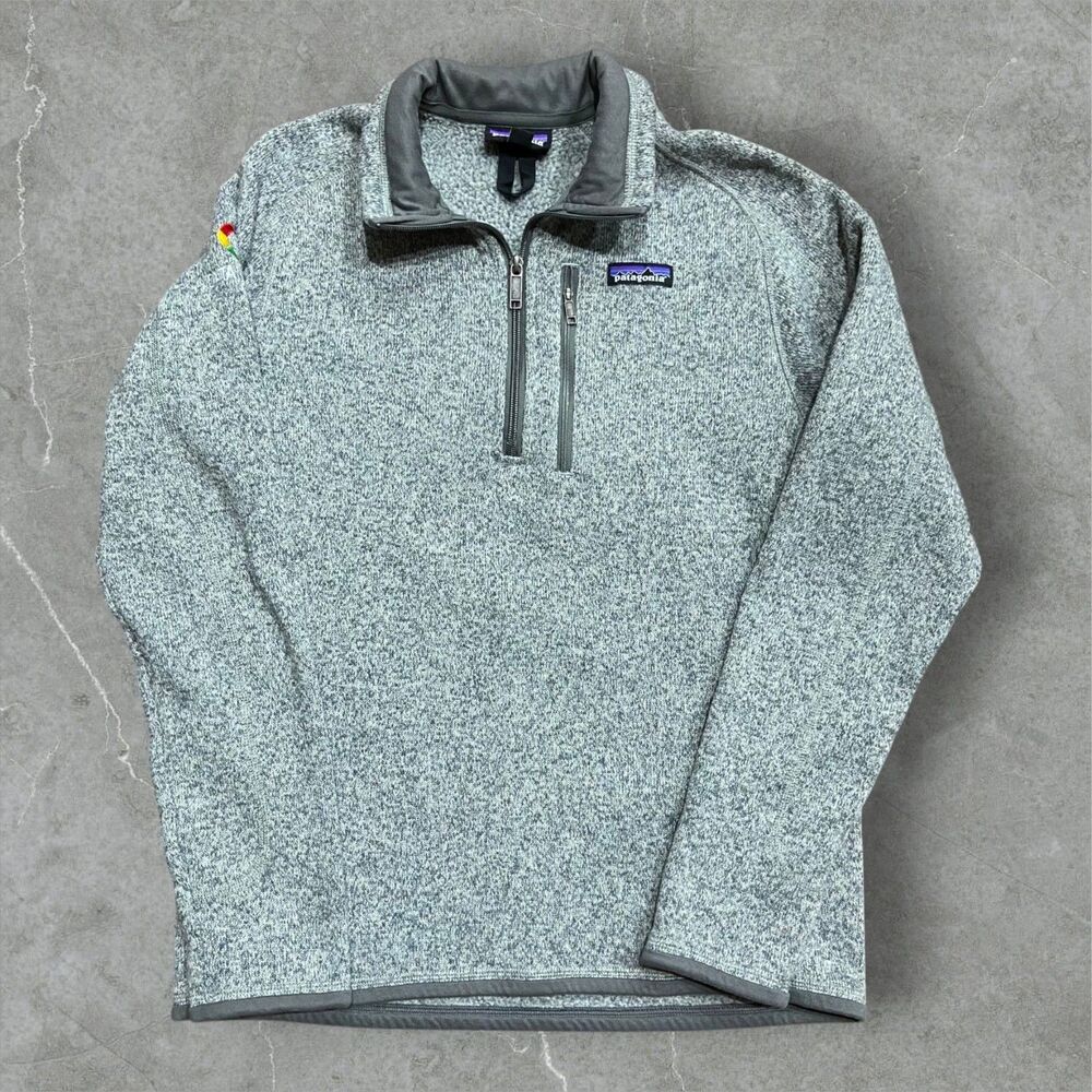 Patagonia 1/4 Fleece Zip Gray Better Sweater Pullover "Google" Men's Size Small